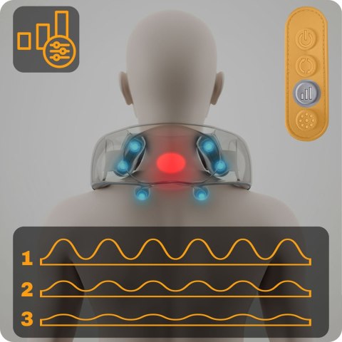 Masażer do pleców szyi karku shiatsu 3 tryby ogrzewanie bezprzewodowy Neo-Sport NS-505