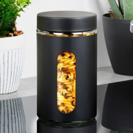 Pojemnik kuchenny na produkty sypkie suche zakręcany CZARNY MATOWY 1L VILDE 229192