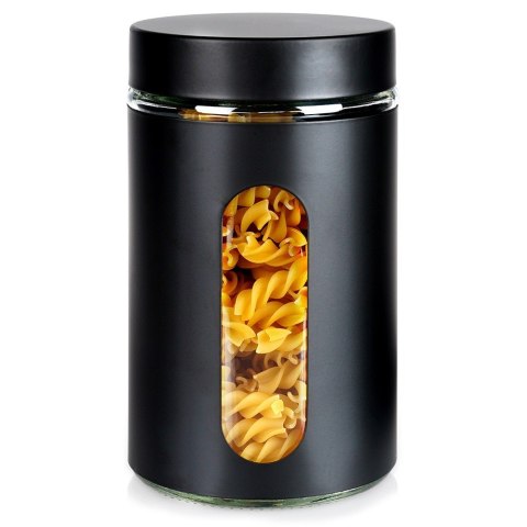 Pojemnik kuchenny na produkty sypkie suche zakręcany CZARNY MATOWY 1L VILDE 229192