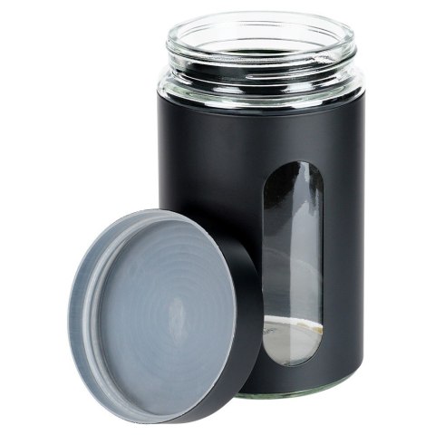 Pojemnik kuchenny na produkty sypkie suche zakręcany CZARNY MATOWY 1L VILDE 229192