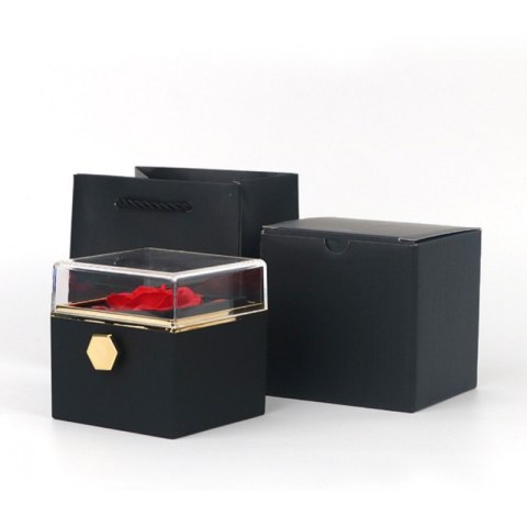 Pudełeczko Walentynkowe Rose Treasure Box na biżuterię mydlana Wieczna Róża Obrotowe PDOZ26CZ