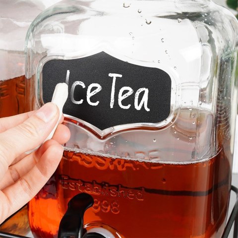 SŁÓJ SŁOIK DO NAPOJÓW Z KRANIKIEM I STOJAKIEM CZARNYM PODWÓJNY 2X4L 3 ELE. VILDE 139752