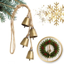 Świąteczna dekoracja - metalowe dzwonki 35 cm - WOZ52
