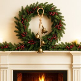 Świąteczna dekoracja - metalowe dzwonki 40 cm - WOZ51