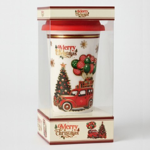 KUBEK ŚWIĄTECZNY - zestaw w pudełku z silikonowym zaparzaczem 400 ml KB31WZ1
