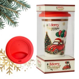 KUBEK ŚWIĄTECZNY - zestaw w pudełku z silikonowym zaparzaczem 400 ml KB31WZ2