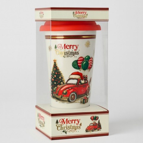 KUBEK ŚWIĄTECZNY - zestaw w pudełku z silikonowym zaparzaczem 400 ml KB31WZ2