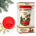 KUBEK ŚWIĄTECZNY - zestaw w pudełku z silikonowym zaparzaczem 400 ml KB31WZ3