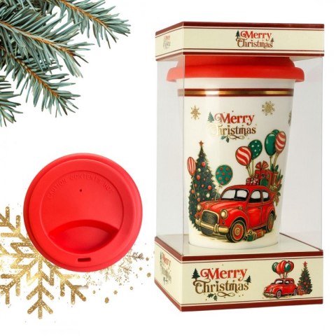 KUBEK ŚWIĄTECZNY - zestaw w pudełku z silikonowym zaparzaczem 400 ml KB31WZ3