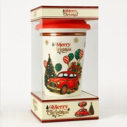 KUBEK ŚWIĄTECZNY - zestaw w pudełku z silikonowym zaparzaczem 400 ml KB31WZ3