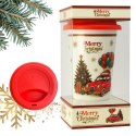 KUBEK ŚWIĄTECZNY - zestaw w pudełku z silikonowym zaparzaczem 400 ml KB31WZ4