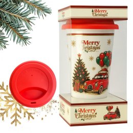 KUBEK ŚWIĄTECZNY - zestaw w pudełku z silikonowym zaparzaczem 400 ml KB31WZ4