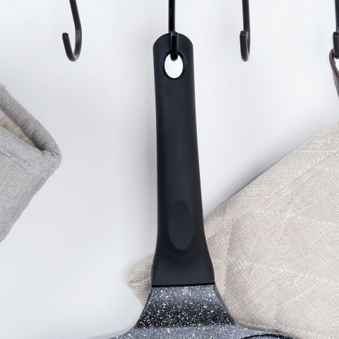 Patelnia granitowa do jajek sadzonych placków pancakes 4 otwory BLACK LINE 19x19 cm VILDE 199054