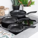Zestaw patelni granitowy BLACK LINE 3 szt. 20 / 24 / 28 cm VILDE 199057