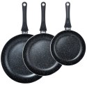 Zestaw patelni granitowy BLACK LINE 3 szt. 20 / 24 / 28 cm VILDE 199057