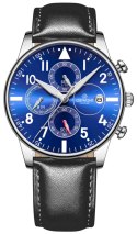 Zegarek Męski Giewont Chronograph Sapphire Czarno Niebieski GW5630-A3