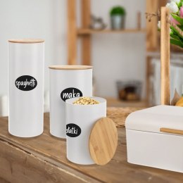 POJEMNIK KUCHENNY PUSZKA NA ŻYWNOŚĆ METALOWY BIAŁY WHITELINE 2.65L ORION 127542