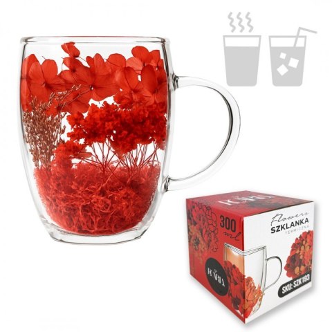 Szklanka termiczna z kwiatami w środku 300ml 1szt SZK193