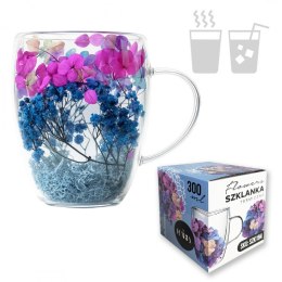 Szklanka termiczna z kwiatami w środku 300ml 1szt SZK194