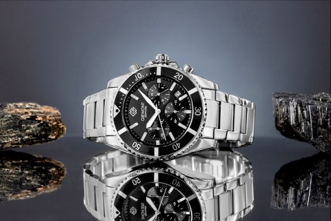Zegarek Męski Giewont Chronograph Sapphire Srebrny GW3970-B2
