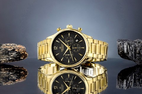 Zegarek Męski Giewont Chronograph Sapphire Złoto Czarny GW6310-B4