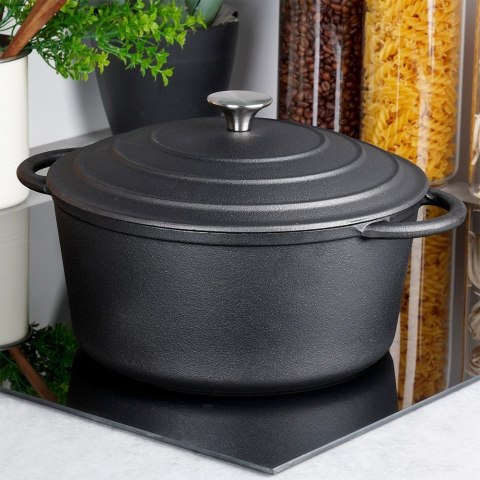 Garnek z pokrywką żeliwny indukcja gaz ciężki CAST LINE 26 cm 5L VILDE 199075