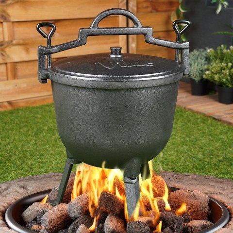 Kociołek żeliwny emaliowany na nóżkach z pokrywką CAST LINE 10L VILDE 199052