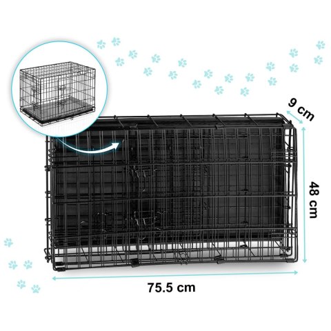 Metalowa klatka kennelowa dla psa + legowisko 75 x 45 x 54 cm PH-200