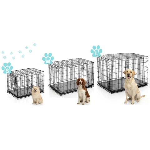 Metalowa klatka kennelowa kojec dla psa + legowisko 107 x 71 x 77 cm PH-202