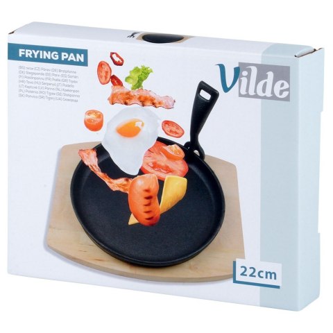 Patelnia do serwowania żeliwna z deską CAST LINE 22 cm VILDE 199072