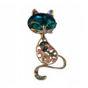 Broszka ozdobna kryształki KOTEK BZ173