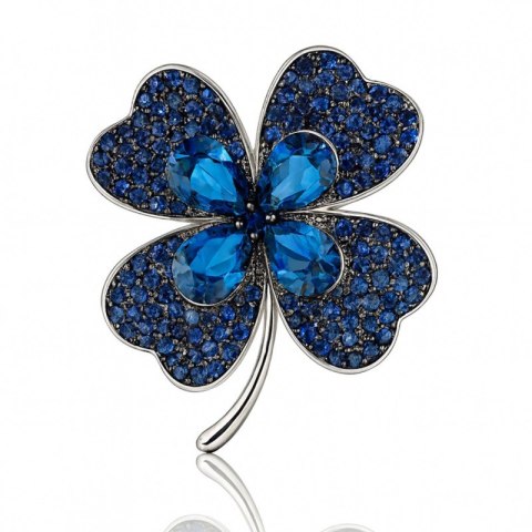 Broszka ozdobna szmaragdowa koniczyna BZ218