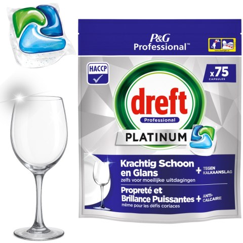 Dreft Professional Kapsułki Do Zmywarki Platinum All in One Regular 75 szt. Dreft