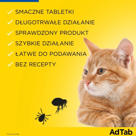 Elanco AdTab Tabletka Na Pchły I Kleszcze Dla Kotów 2-8kg 48mg