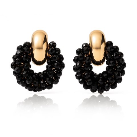 Kolczyki przy uchu ozdobne wianiuszki z koralikami K1716