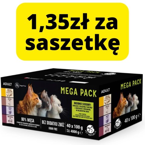 Pet Republic Mega Pack Karma Mokra Dla Kota 40x100g - Mix Smaków