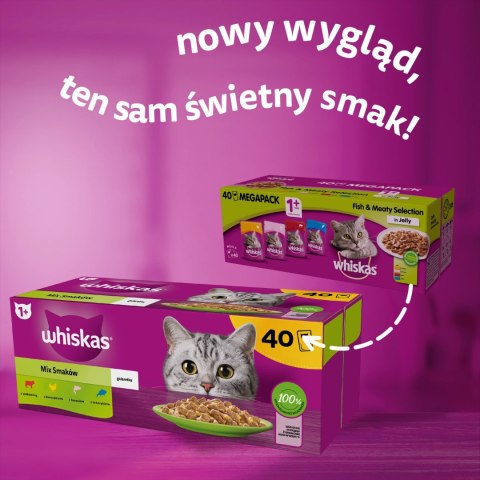 Whiskas Adult Saszetki 40 x 85g Mix Smaków - Mokra Karma Dla Kota