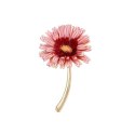 Broszka ozdobna emaliowana różowa stokrotka BZ199