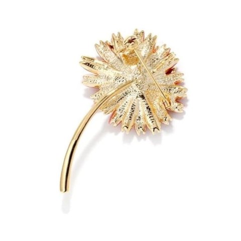 Broszka ozdobna emaliowana różowa stokrotka BZ199