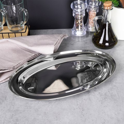 Taca do serwowania metalowa owalna 34x21.5cm EXCELLENT HOUSEWARE 139388