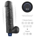 10.5" REAL SOFTEE Rechargeable TPE Vibrating Dildo(Black)