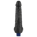 10.5" REAL SOFTEE Rechargeable TPE Vibrating Dildo(Black)