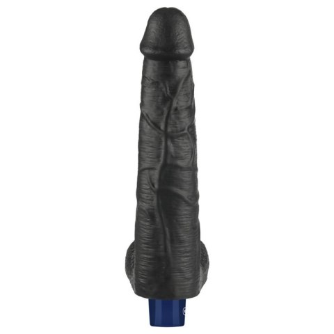 10.5" REAL SOFTEE Rechargeable TPE Vibrating Dildo(Black)