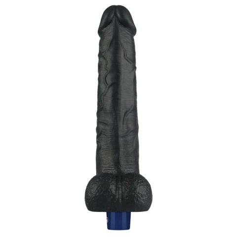 10.5" REAL SOFTEE Rechargeable TPE Vibrating Dildo(Black)