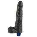 10" REAL SOFTEE Rechargeable TPE Vibrating Dildo(Black)