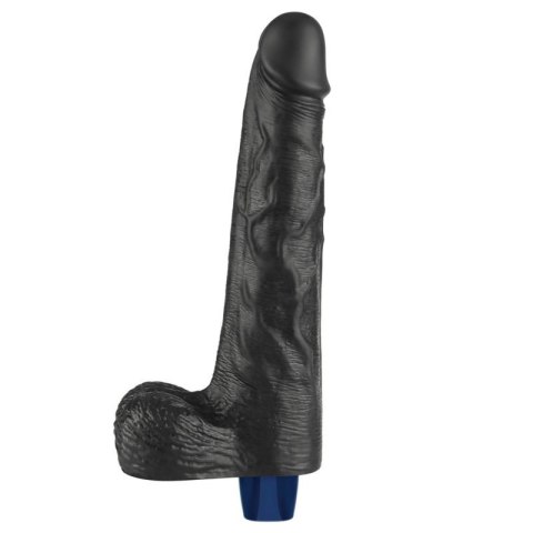 10" REAL SOFTEE Rechargeable TPE Vibrating Dildo(Black)