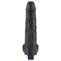 10" REAL SOFTEE Rechargeable TPE Vibrating Dildo(Black)