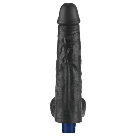 10" REAL SOFTEE Rechargeable TPE Vibrating Dildo(Black)