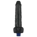 10" REAL SOFTEE Rechargeable TPE Vibrating Dildo(Black)