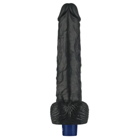 10" REAL SOFTEE Rechargeable TPE Vibrating Dildo(Black)